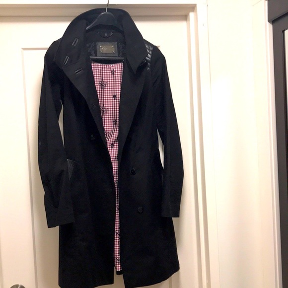 Mackage Black Trench Coat - Picture 2 of 6